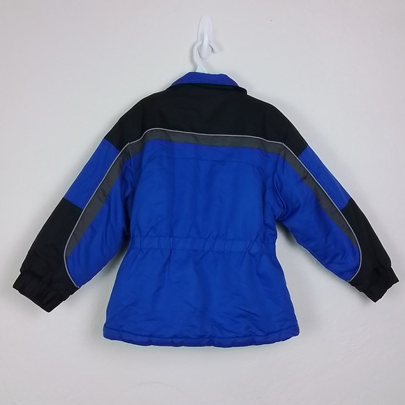 Big Chill Boys S 5/6 Blue Black Parka Coat Water‎ Resistant Jacket Reflective - Picture 5 of 14
